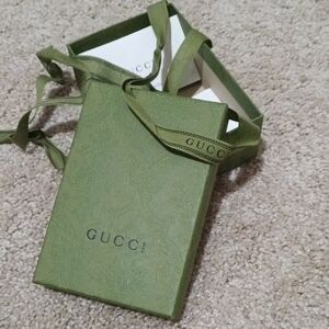 Gucci Green Emboseed Box with Ribbon